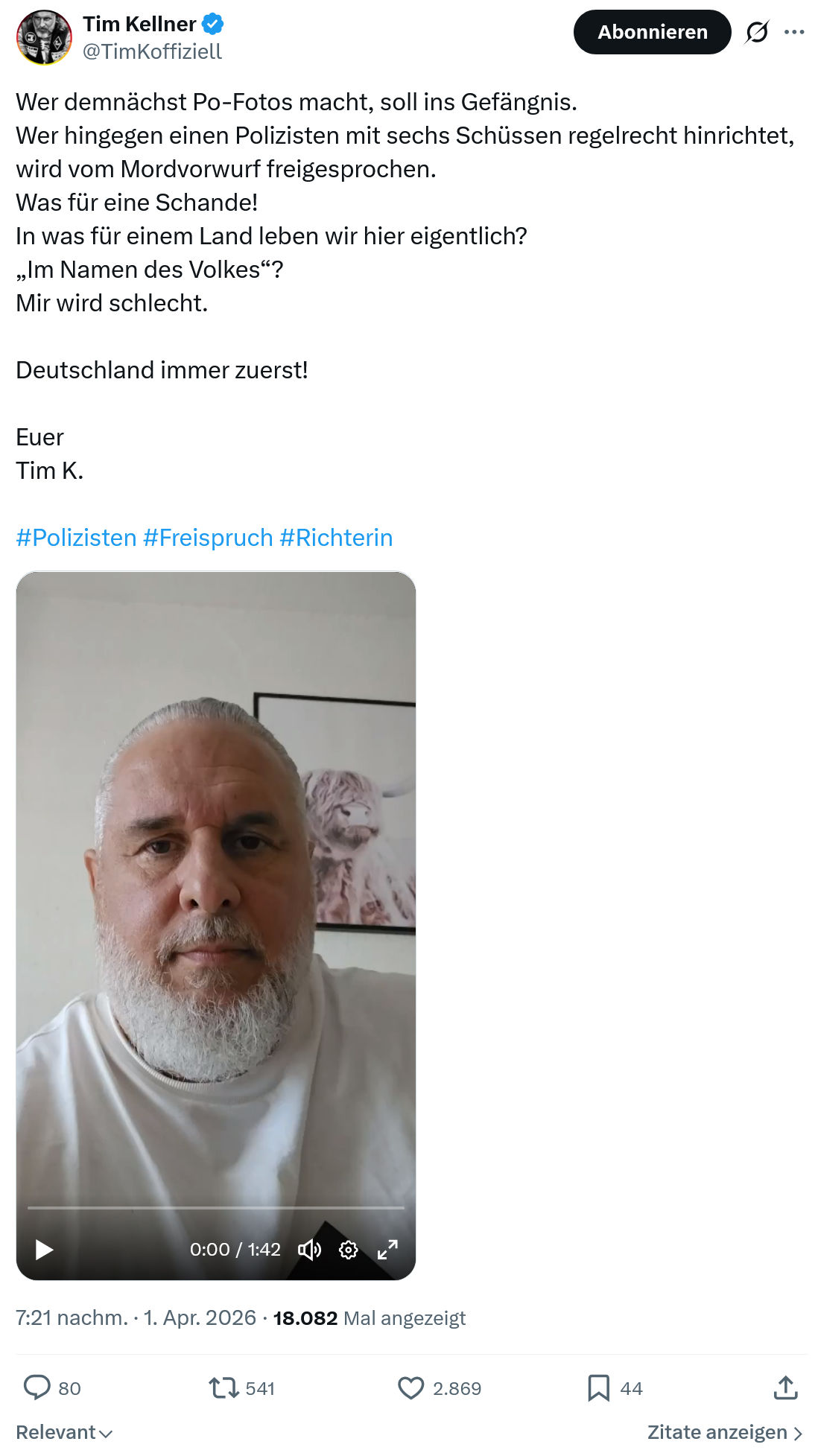 Tim Kellner: Wer demnächst Po-Fotos macht…