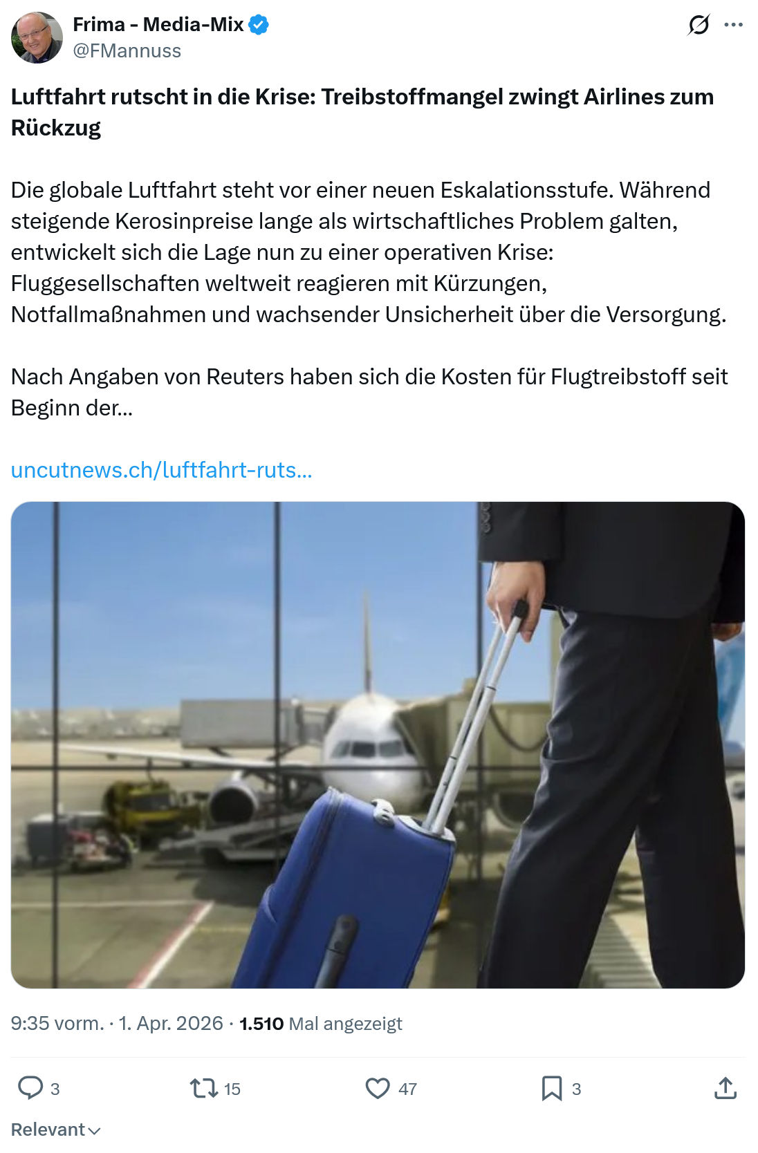 Friedrich Mannus: Luftfahrt rutscht in die Krise…