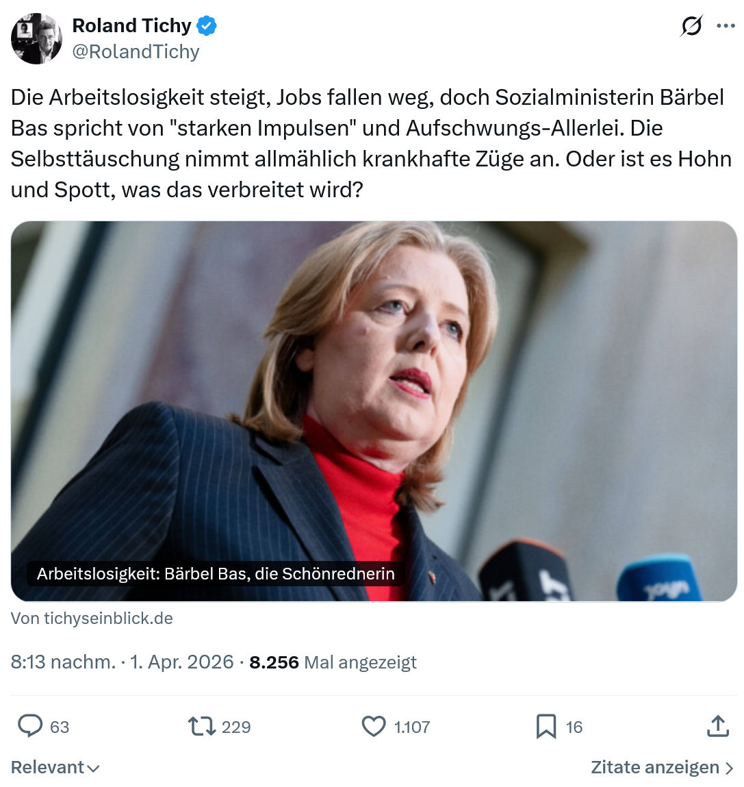 Roland Tichy: Die Arbeitslosigkeit steigt, Jobs fallen weg…