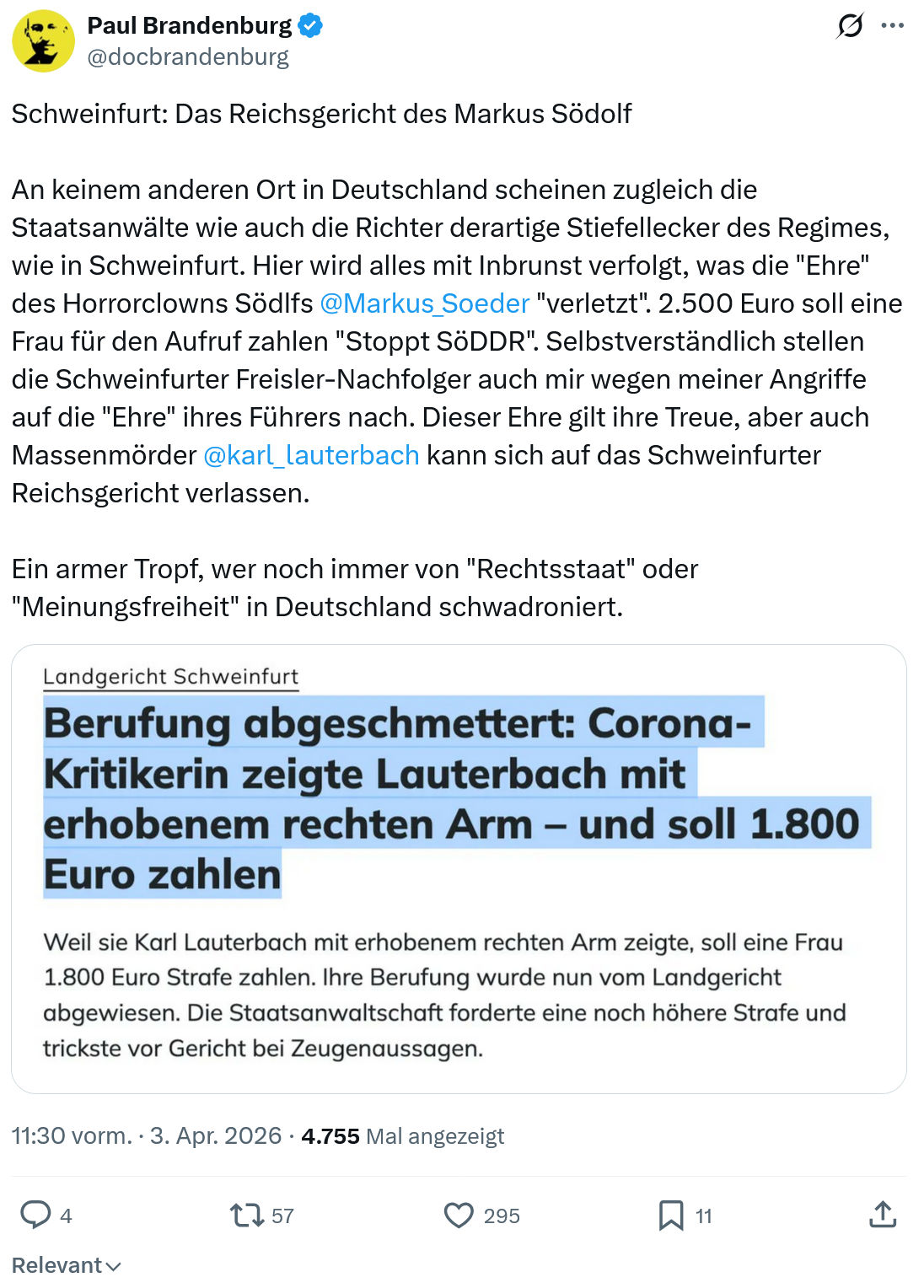 Paul Brandenburg: Schweinfurt…