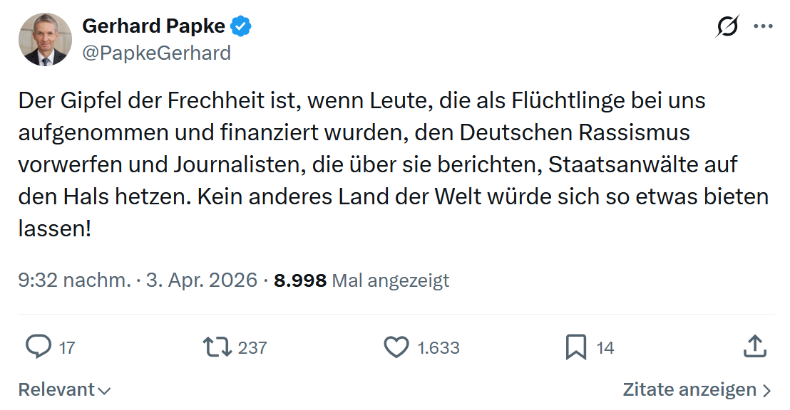 Gerhard Papke: Der Gipfel der Frechheit ist…