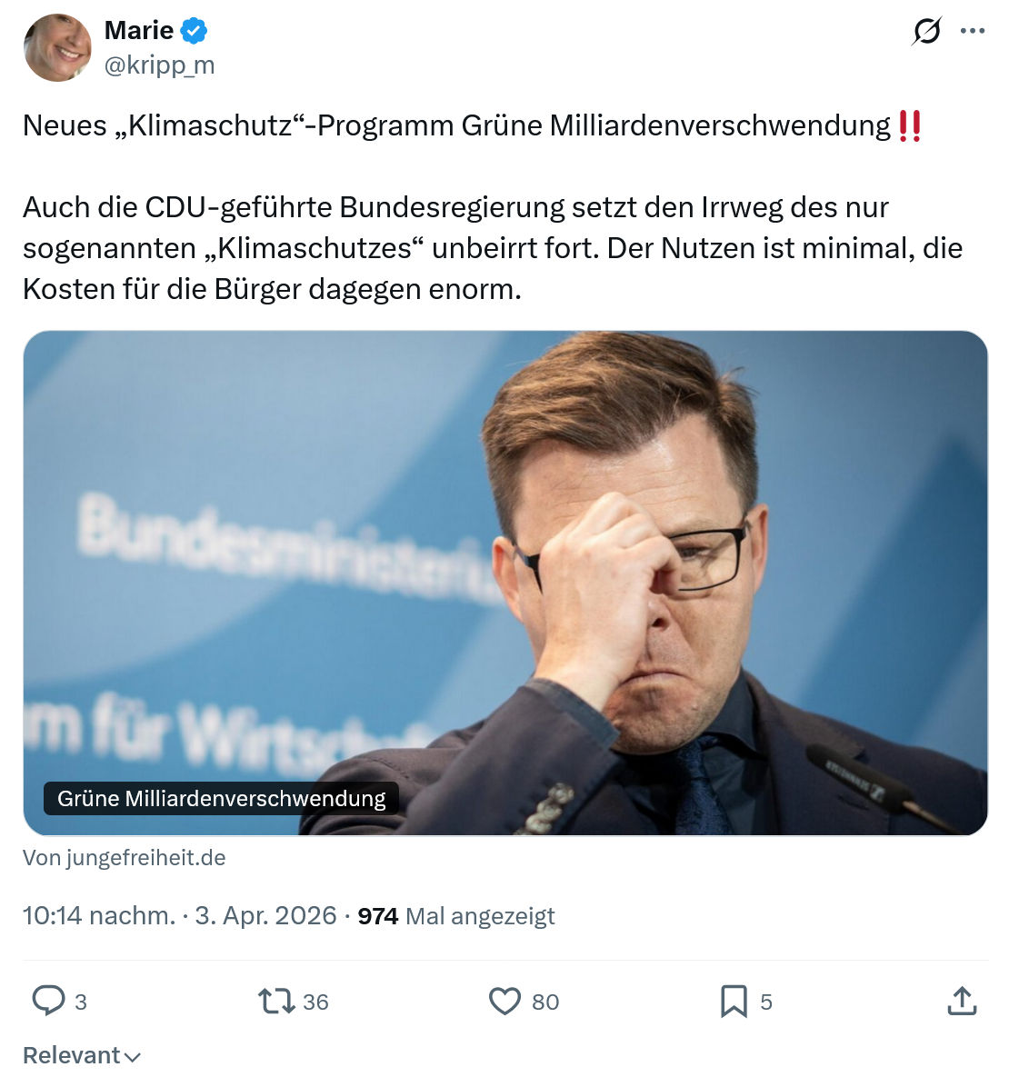 Marie kripp: Neues „Klimaschutz“…