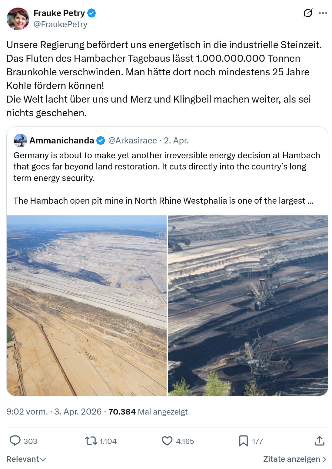 Frauke Petry: Unsere Regierung befördert uns energetisch…