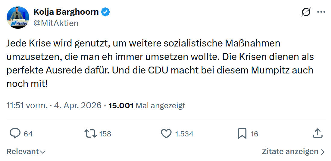 Kolja Barghoorn: Jede Krise wird genutzt…