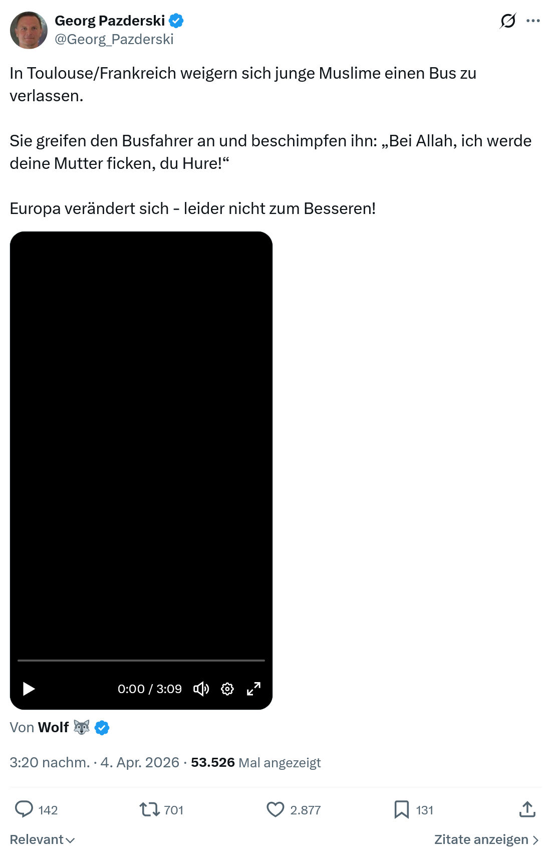 Georg Pazderski: In Toulouse/Frankreich weigern sich junge Muslime…