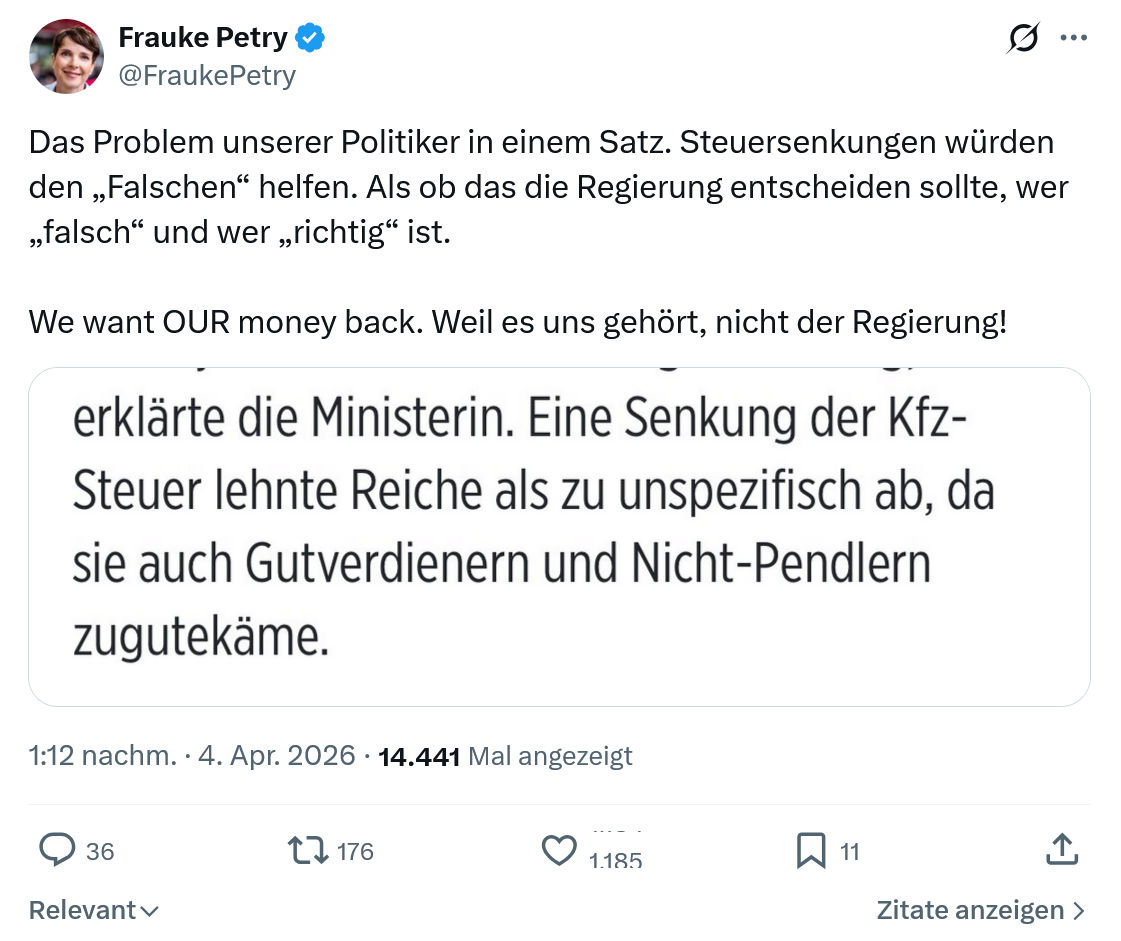 Frauke Petry: Das Problem unserer Politiker…