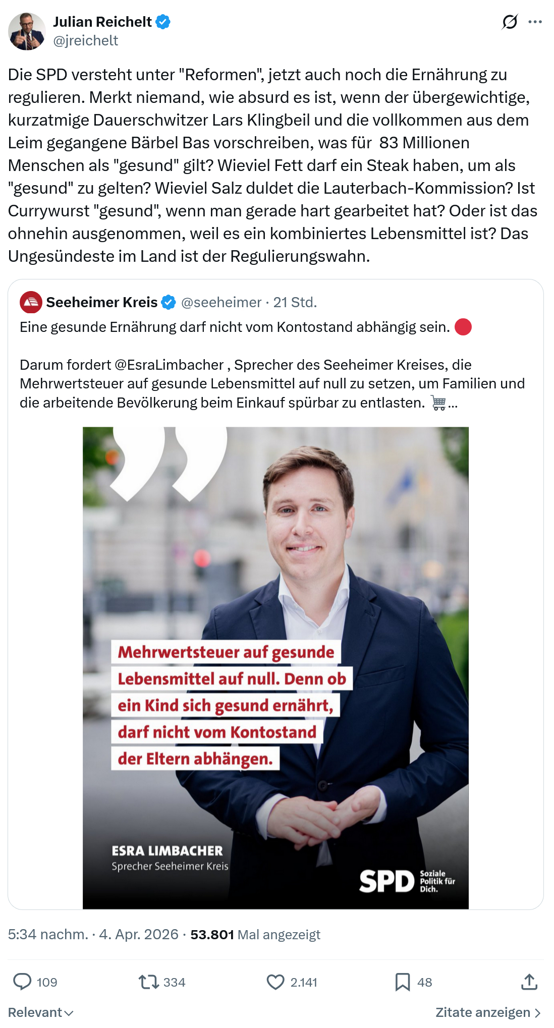 Julian Reichelt: Die SPD versteht unter "Reformen"…