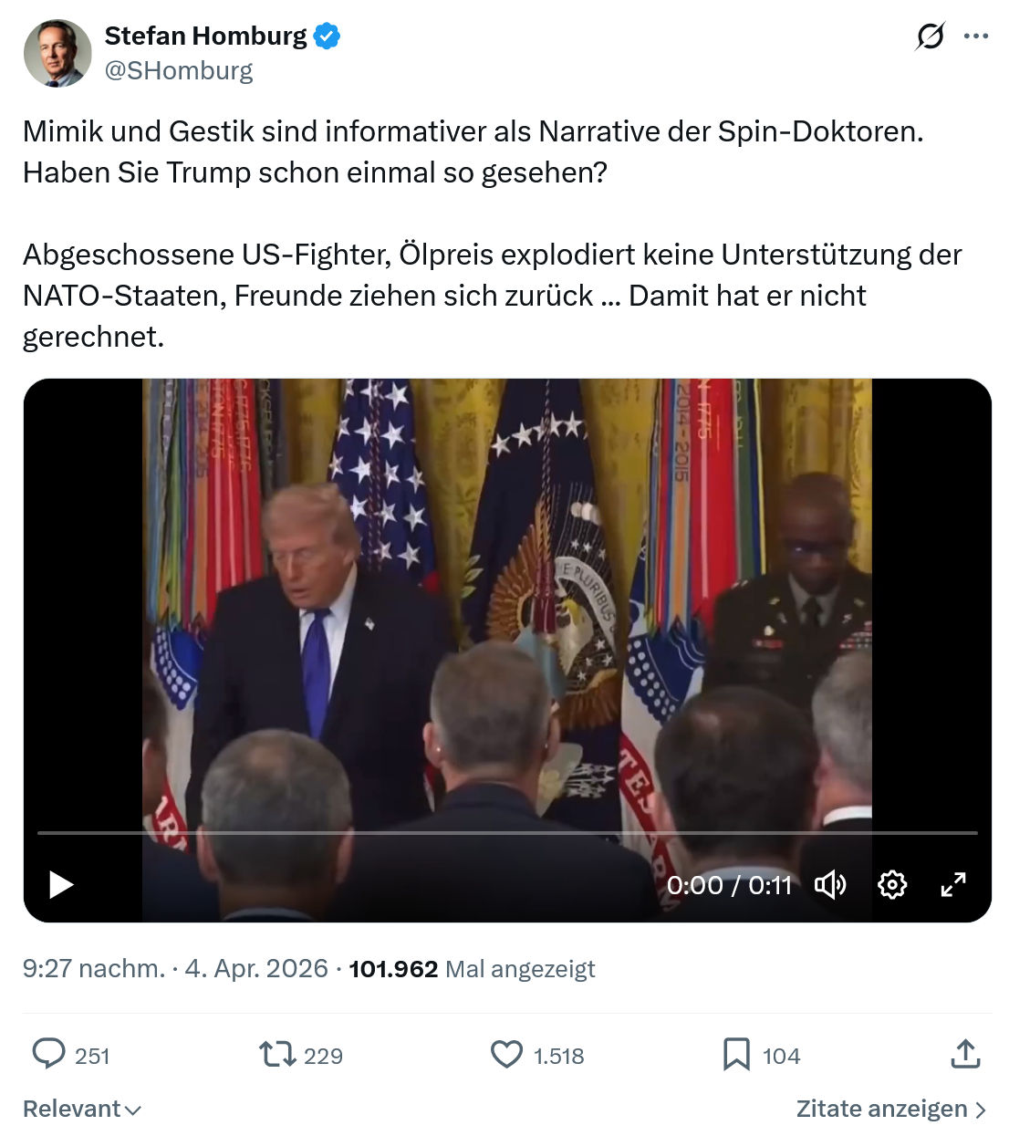 Stefan Homburg: Mimik und Gestik sind informativer…