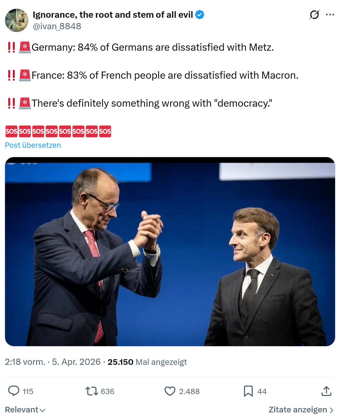 ivan Ignorance: Germany: 84% of Germans are dissatisfied with Metz…