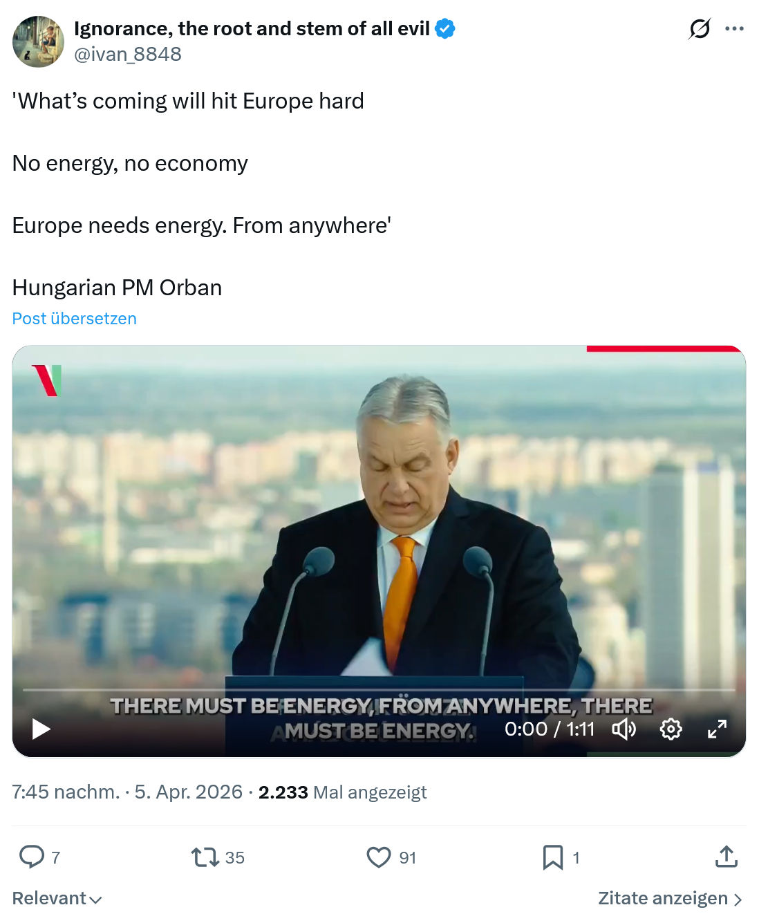 ivan Ignorance: What’s coming will hit Europe hard…