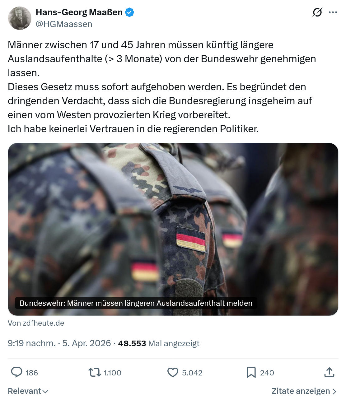 Hans-Georg Maaßen: Männer zwischen 17 und 45…