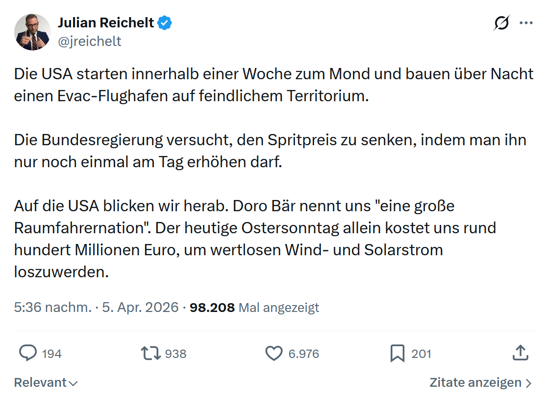Julian Reichelt: Die USA starten innerhalb…