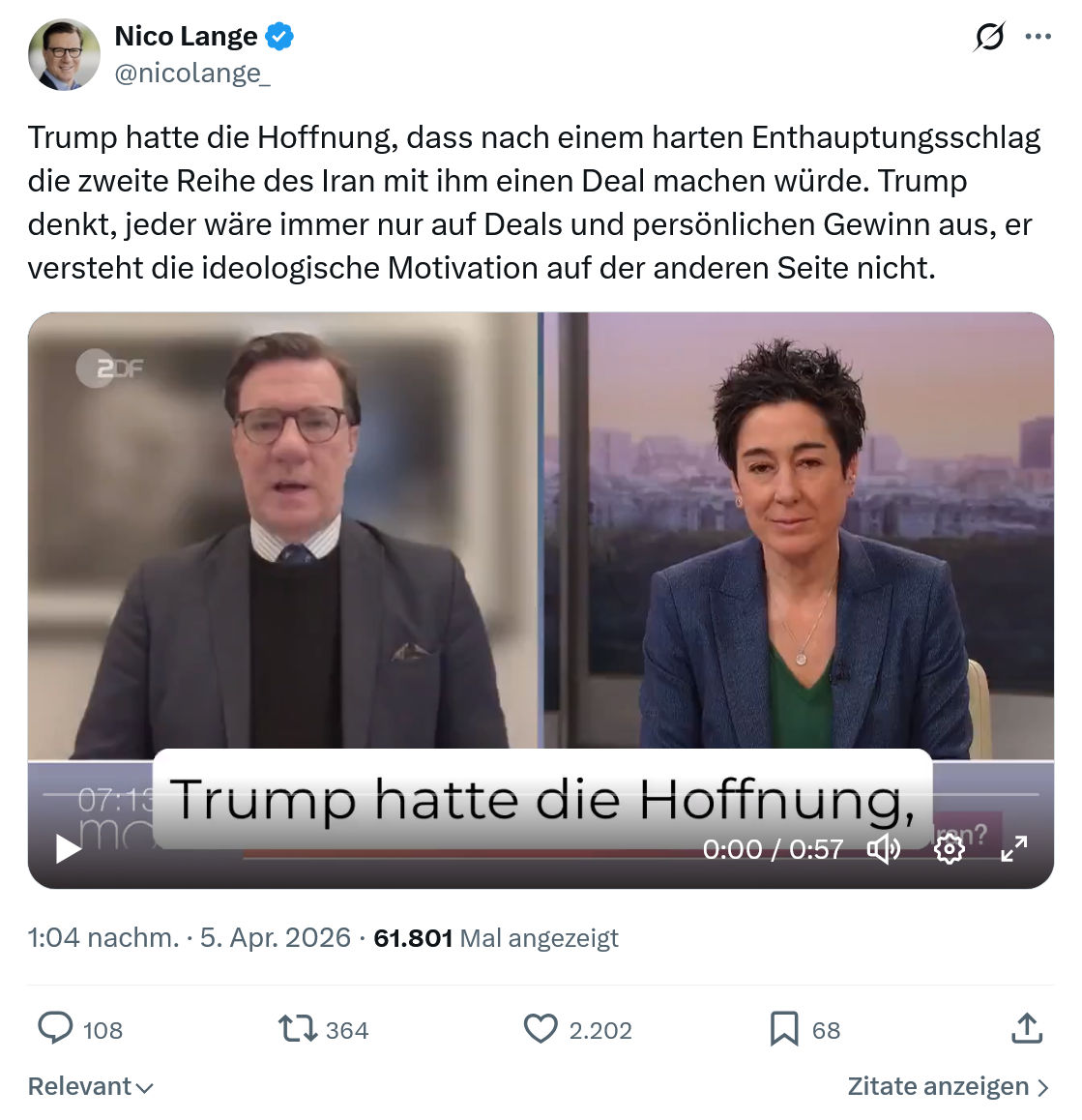 Nico Lange: Trump hatte die Hoffnung…