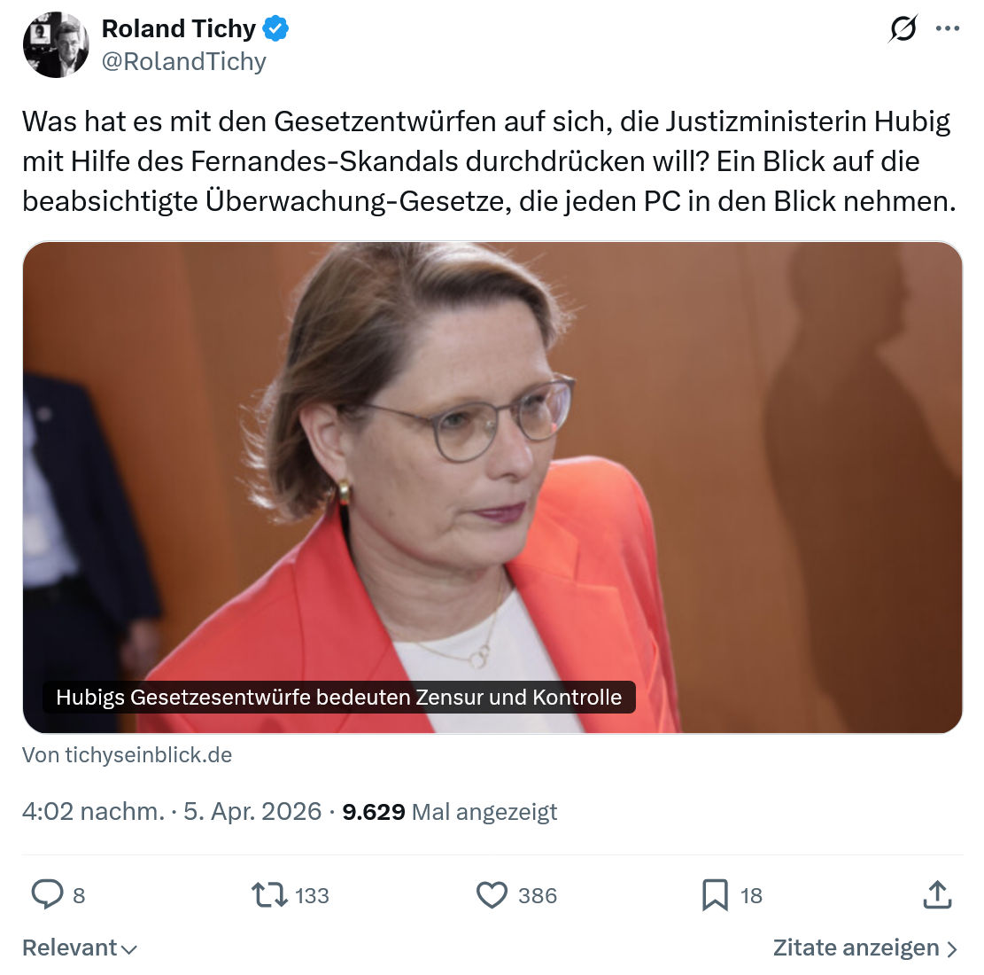 Roland Tichy: Was hat es mit den Gesetzentwürfen auf sich…