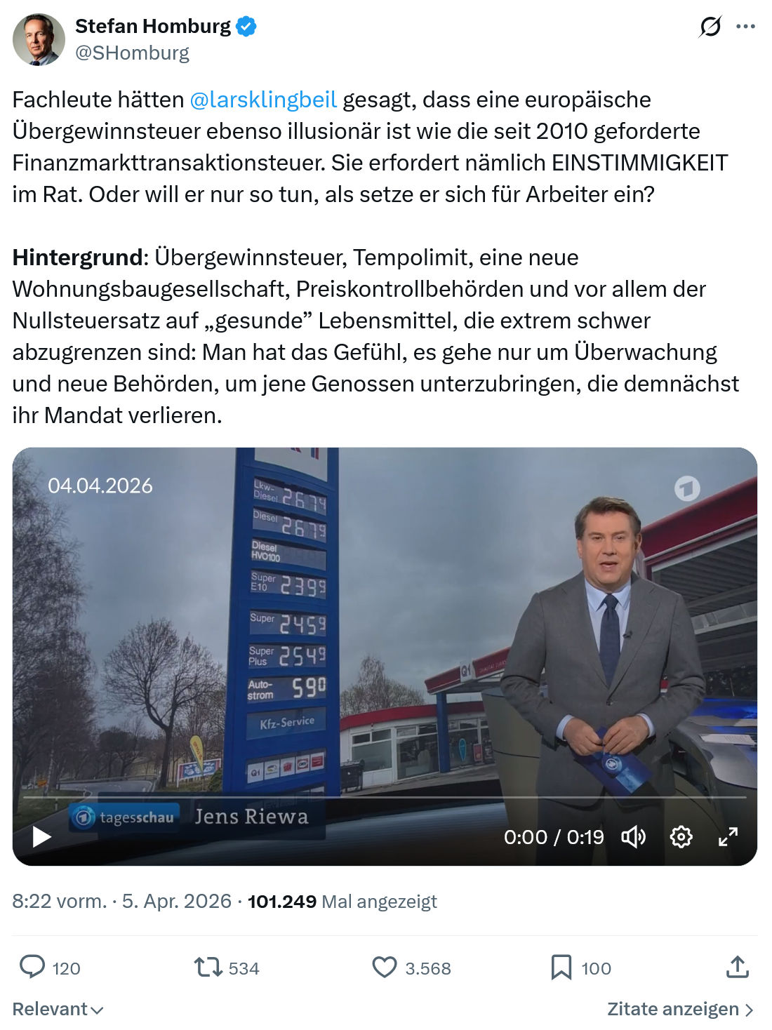 Stefan Homburg: Fachleute hätten @larsklingbeil  gesagt…