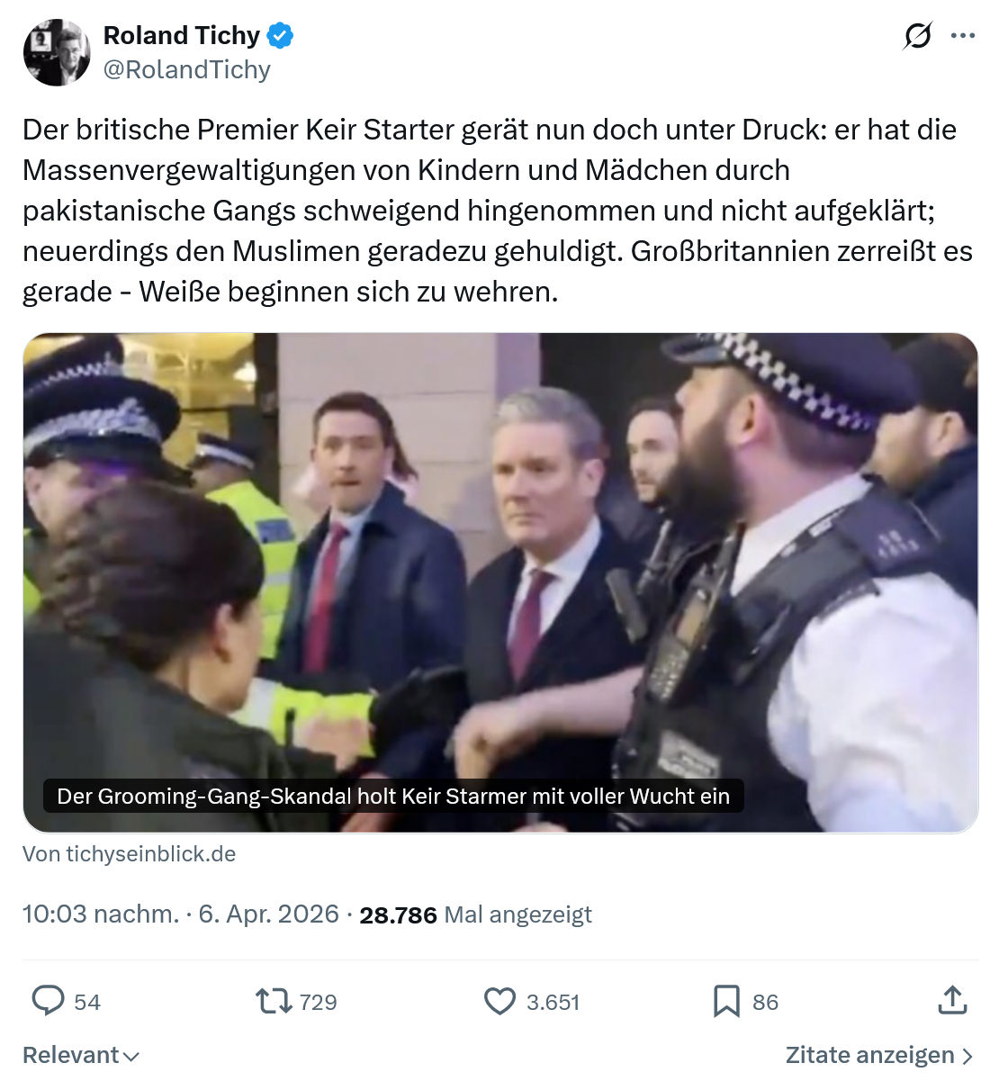 Roland Tichy: Der britische Premier Keir Starter…