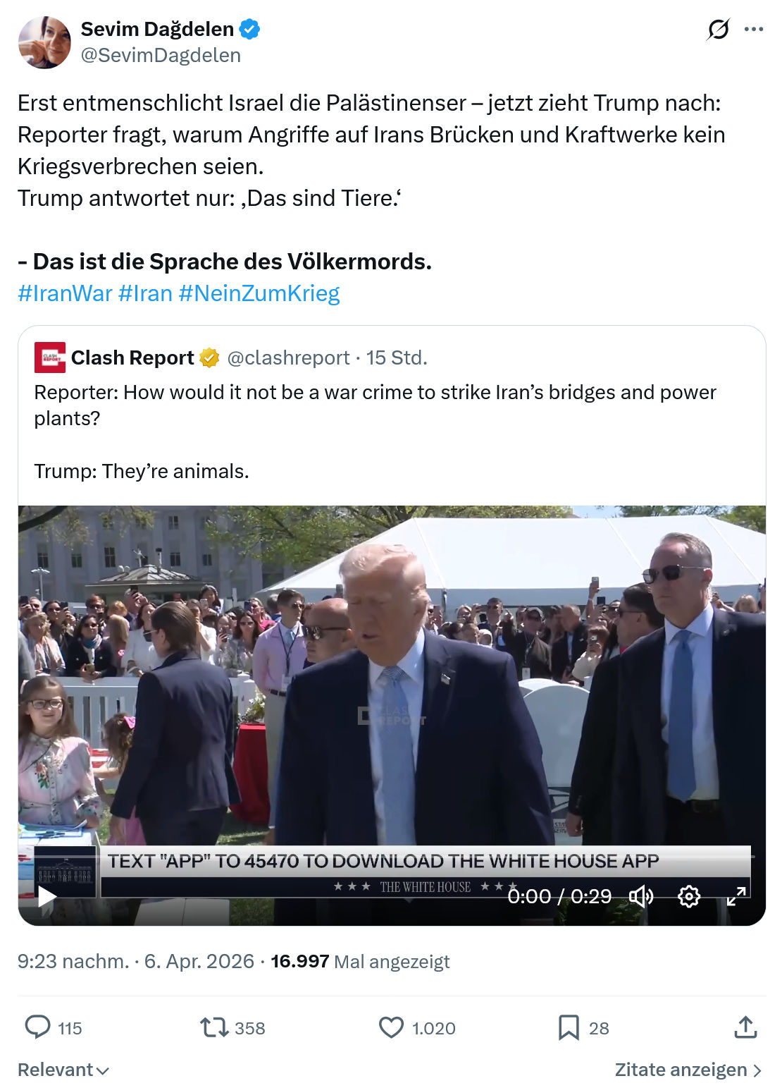 Sevim Dagdelen: Erst entmenschlicht Israel die Palästinenser…