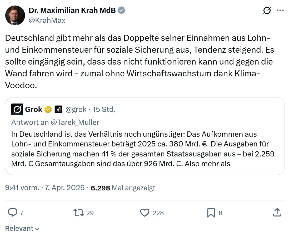 Maximilian Krah: Deutschland gibt mehr als das Doppelte…