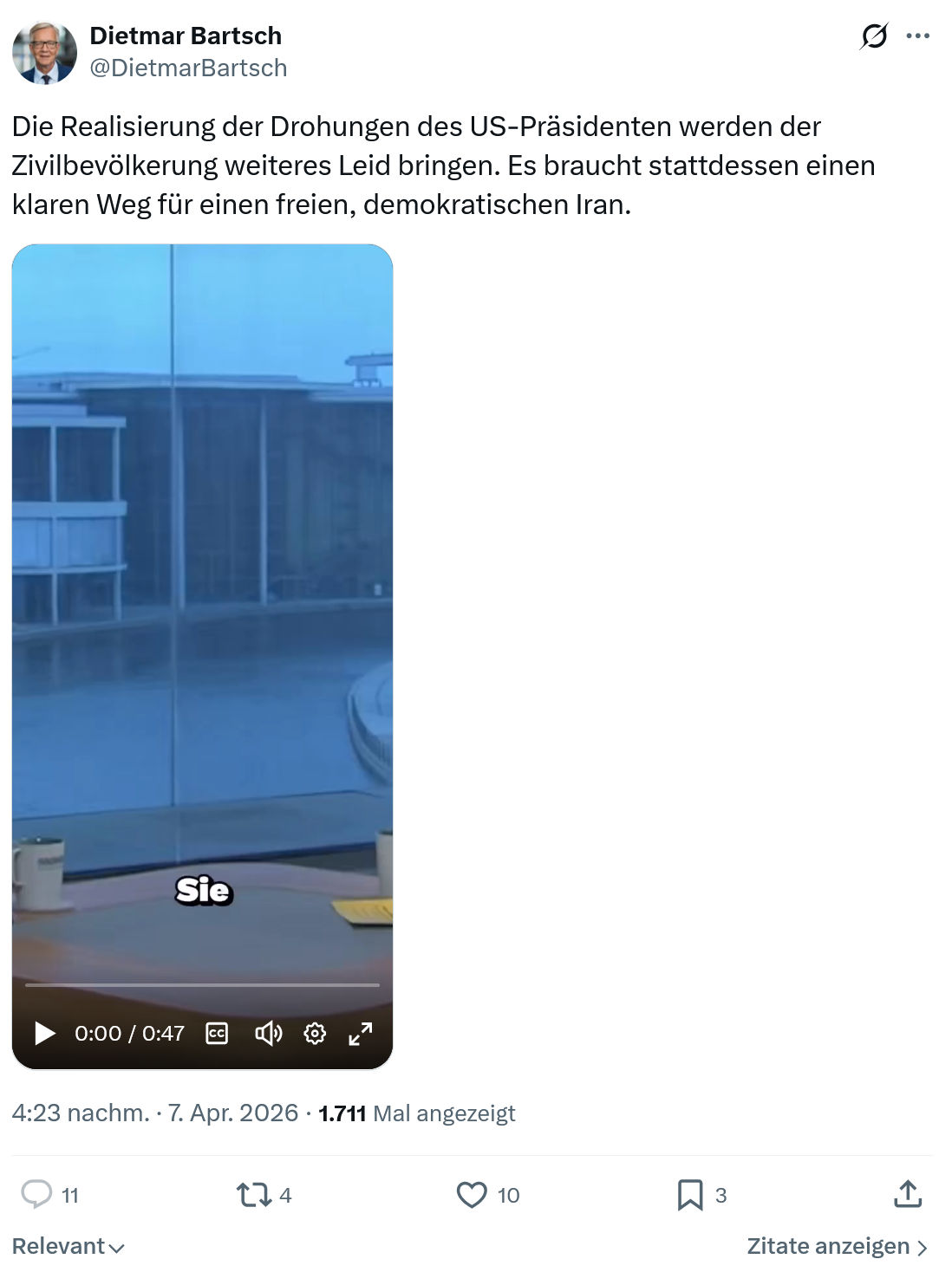 Dietmar Bartsch: Die Realisierung der Drohungen…