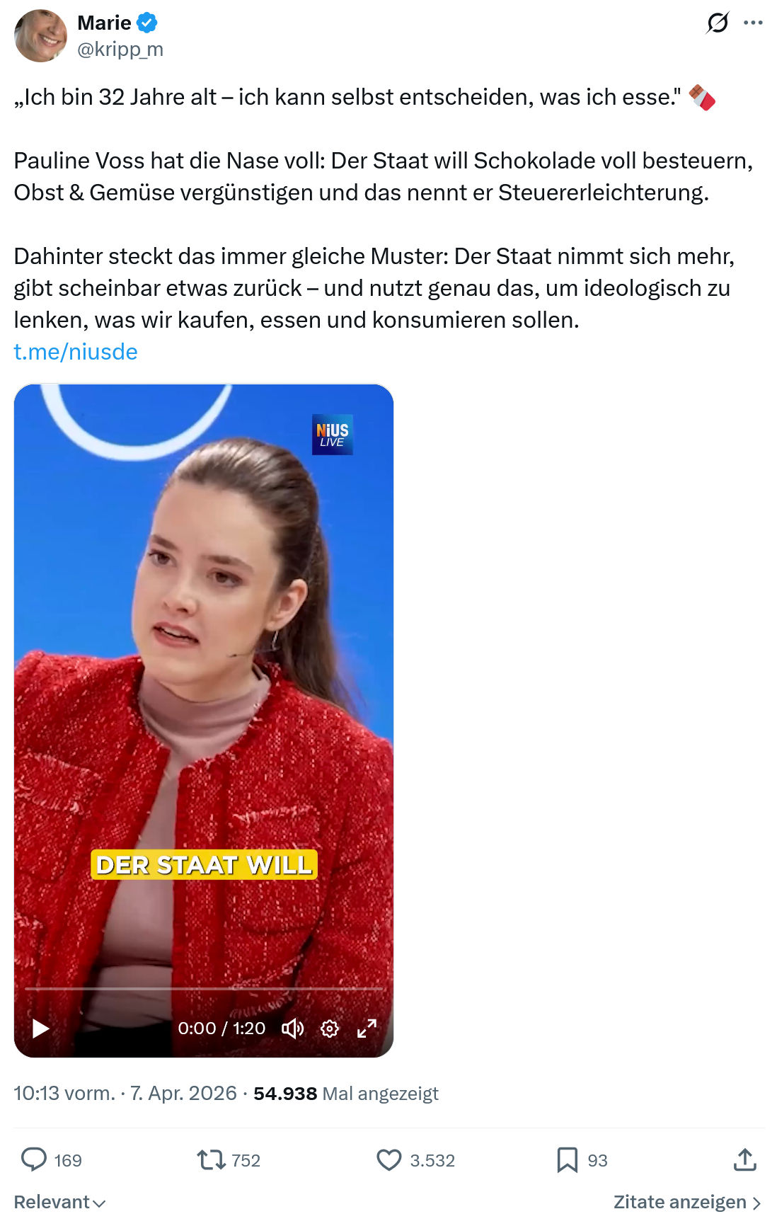 Marie kripp: Ich bin 32 Jahre alt…