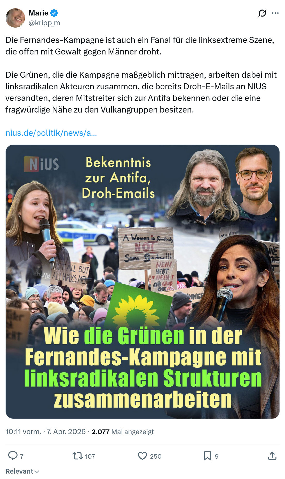 Marie kripp: Die Fernandes-Kampagne ist auch ein Fanal…