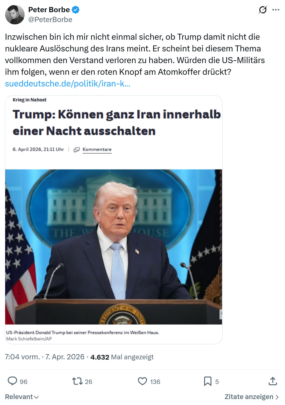 Peter Borbe: Inzwischen bin ich mir nicht einmal sicher…