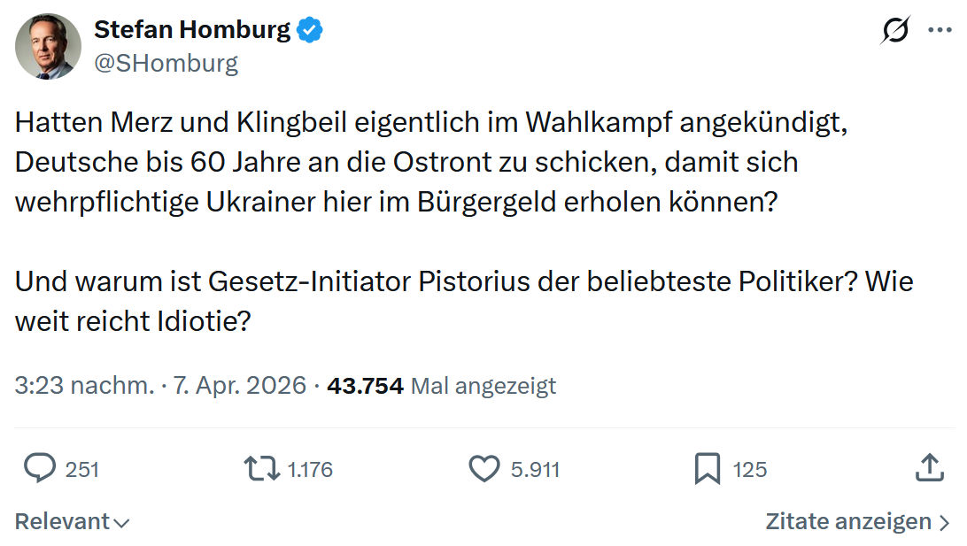 Stefan Homburg: Hatten Merz und Klingbeil eigentlich im Wahlkampf…