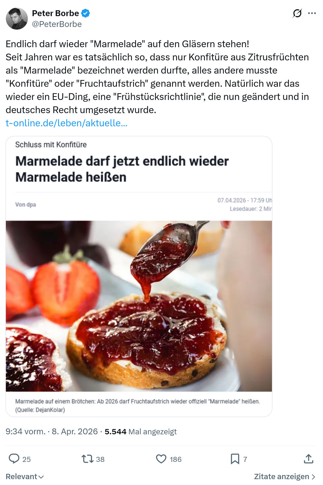Peter Borbe: Endlich darf wieder "Marmelade"…