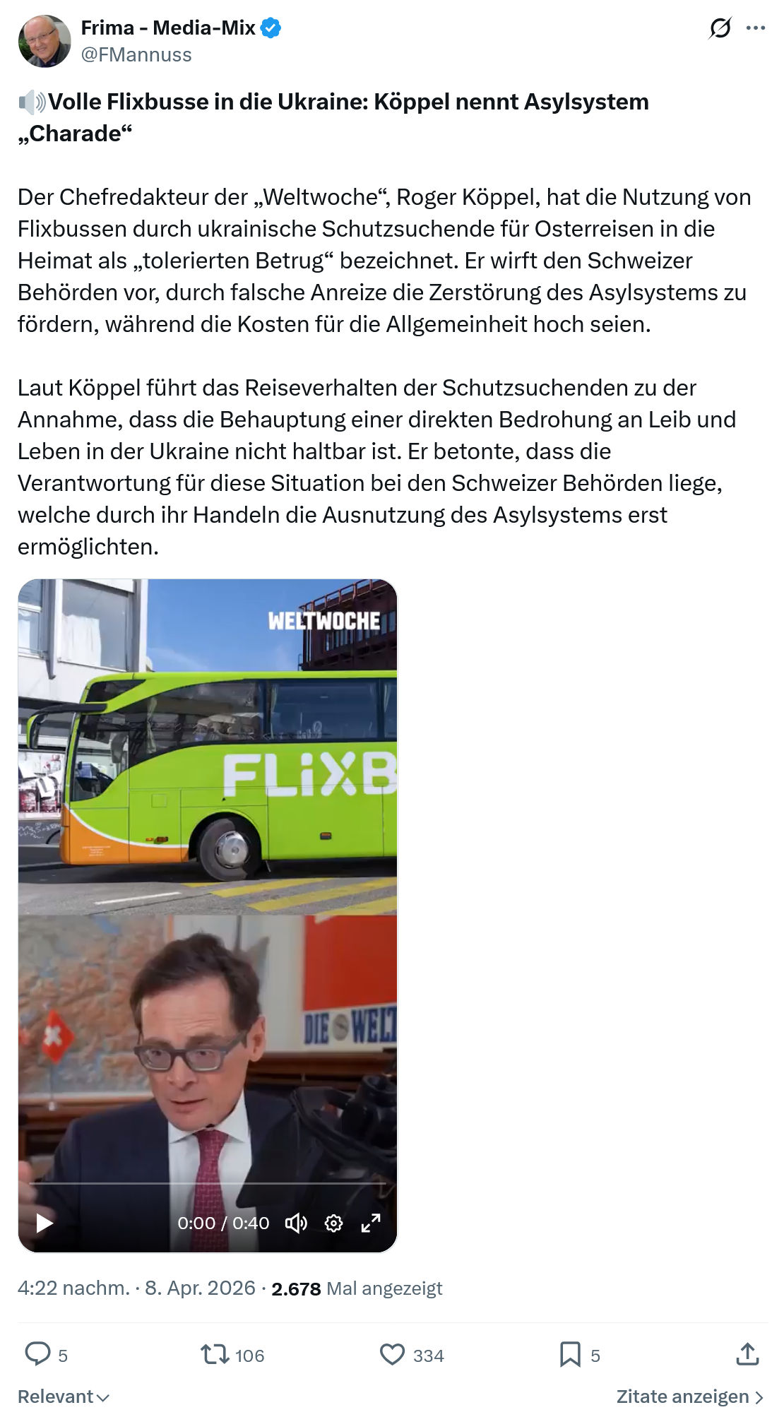 Friedrich Mannus: Volle Flixbusse in die Ukraine…