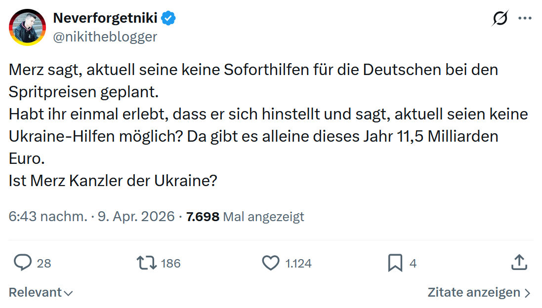 Neverforgetniki: Merz sagt, aktuell seine keine...