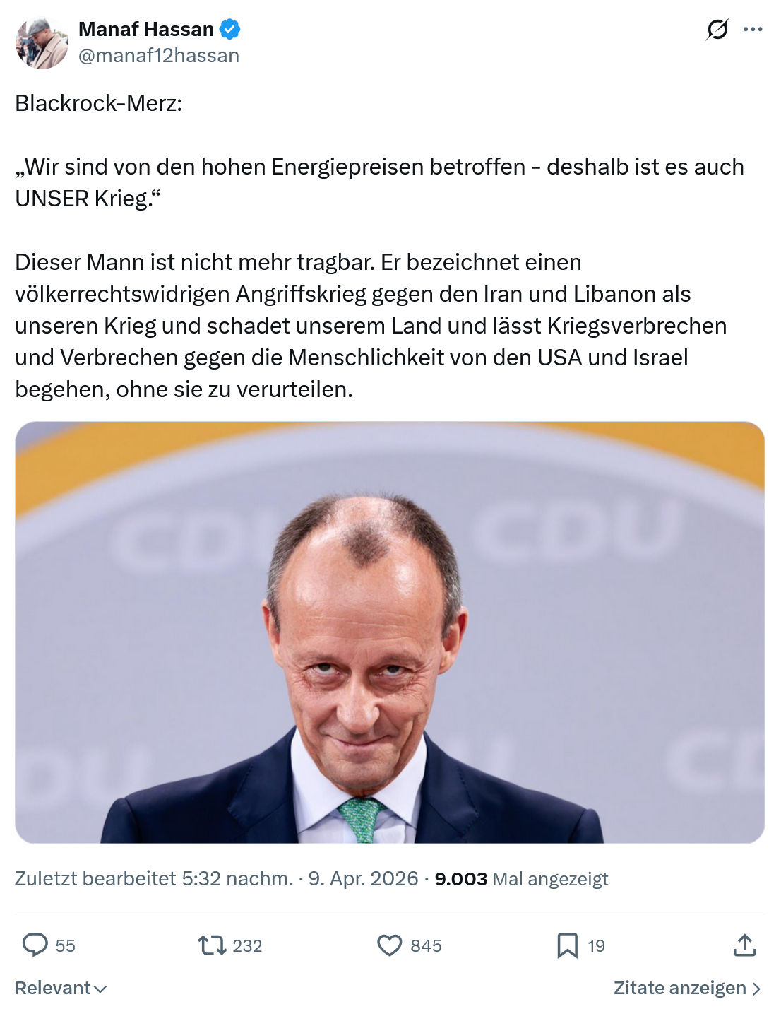 Manaf Hassan: Blackrock-Merz:  „Wir sind von den...
