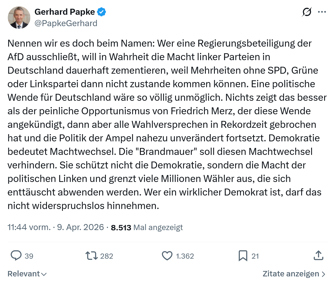 Gerhard Papke: Nennen wir es doch beim...