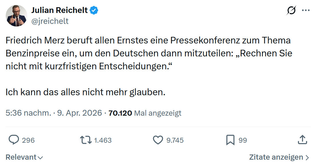 Julian Reichelt: Friedrich Merz beruft allen Ernstes...