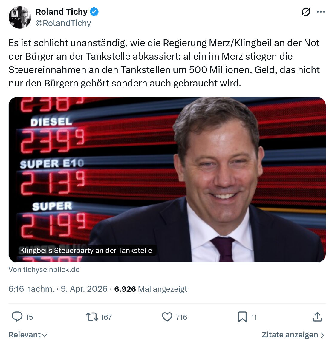 Roland Tichy: Es ist schlicht unanständig, wie die...