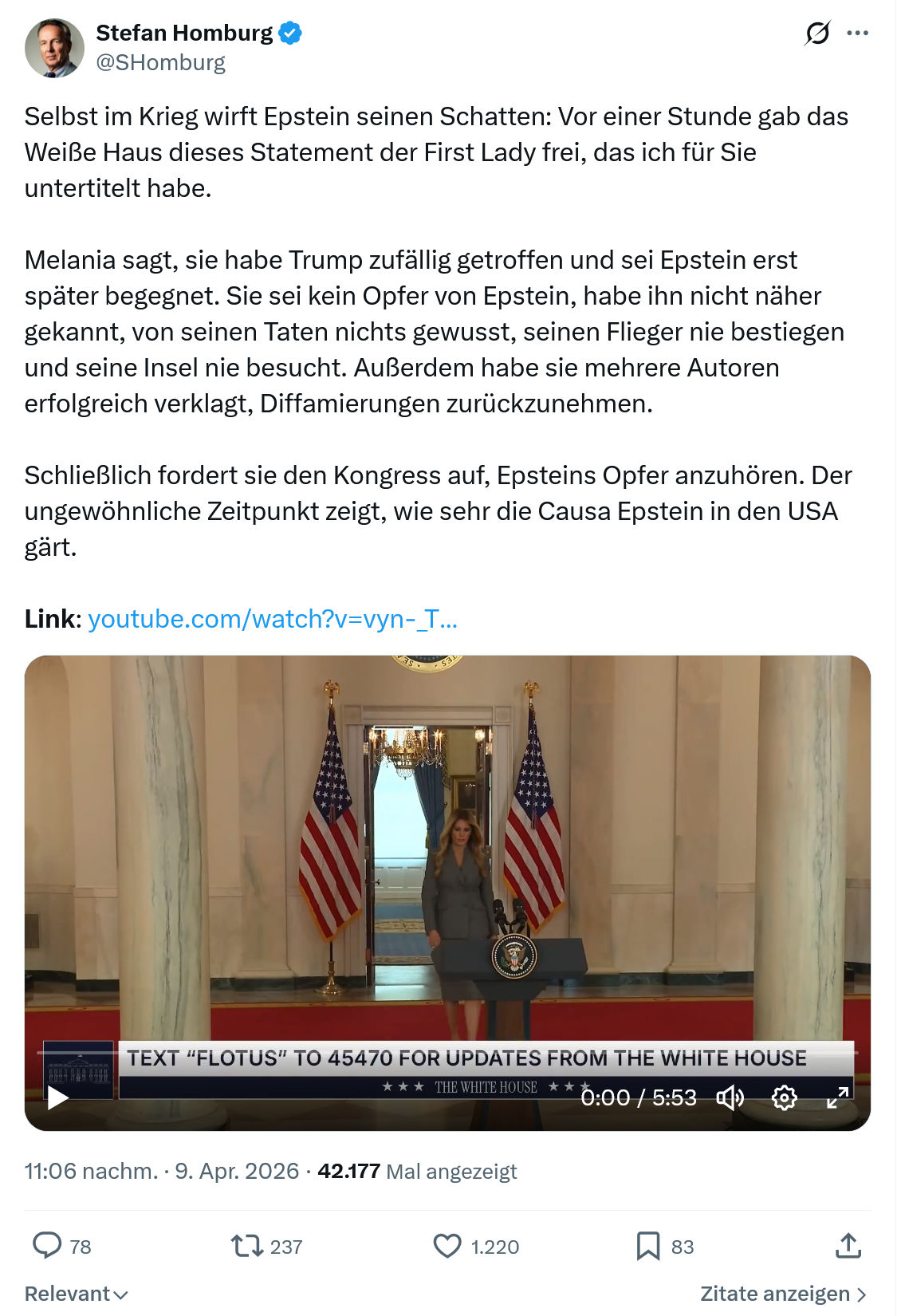 Stefan Homburg: Selbst im Krieg wirft Epstein seinen...