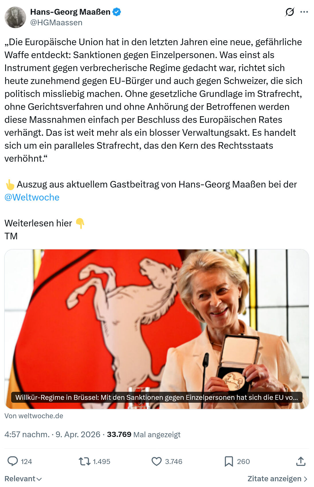 Hans-Georg Maaßen: Die Europäische Union hat in den...