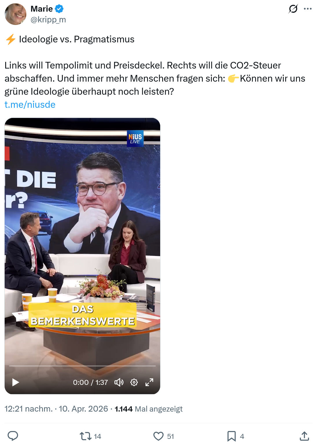 Marie kripp: Ideologie vs. Pragmatismus…