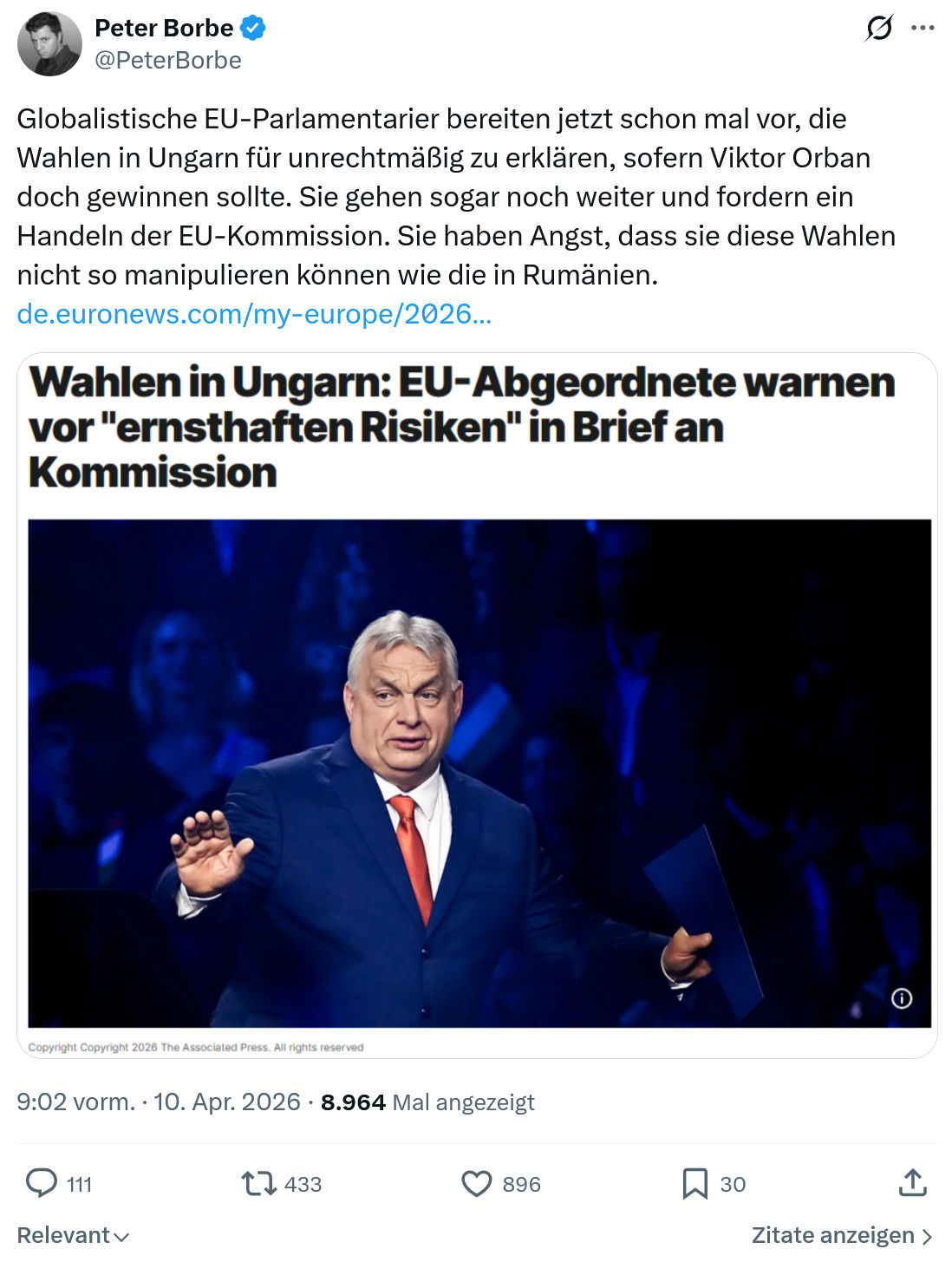 Peter Borbe: Globalistische EU-Parlamentarier bereiten…