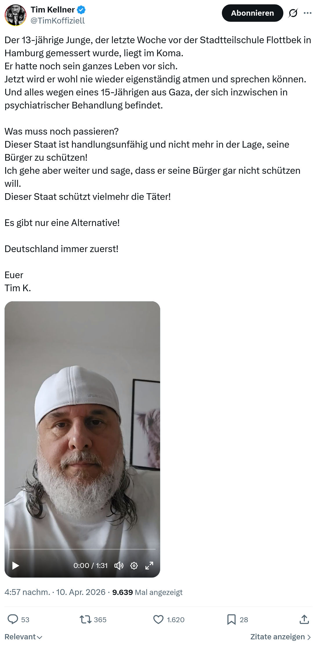 Tim Kellner: Der 13-jährige Junge…
