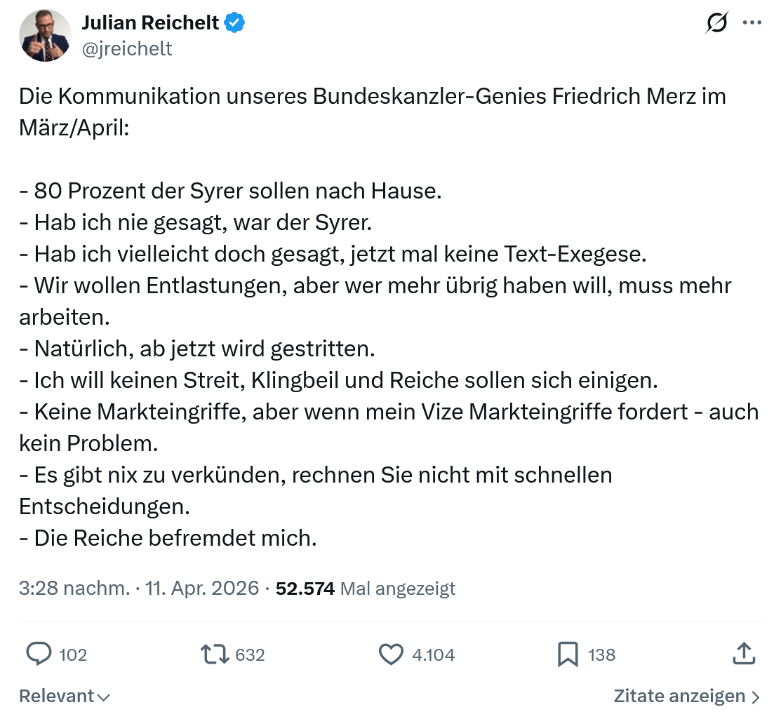 Julian Reichelt: Die Kommunikation unseres Bundeskanzler-Genies…
