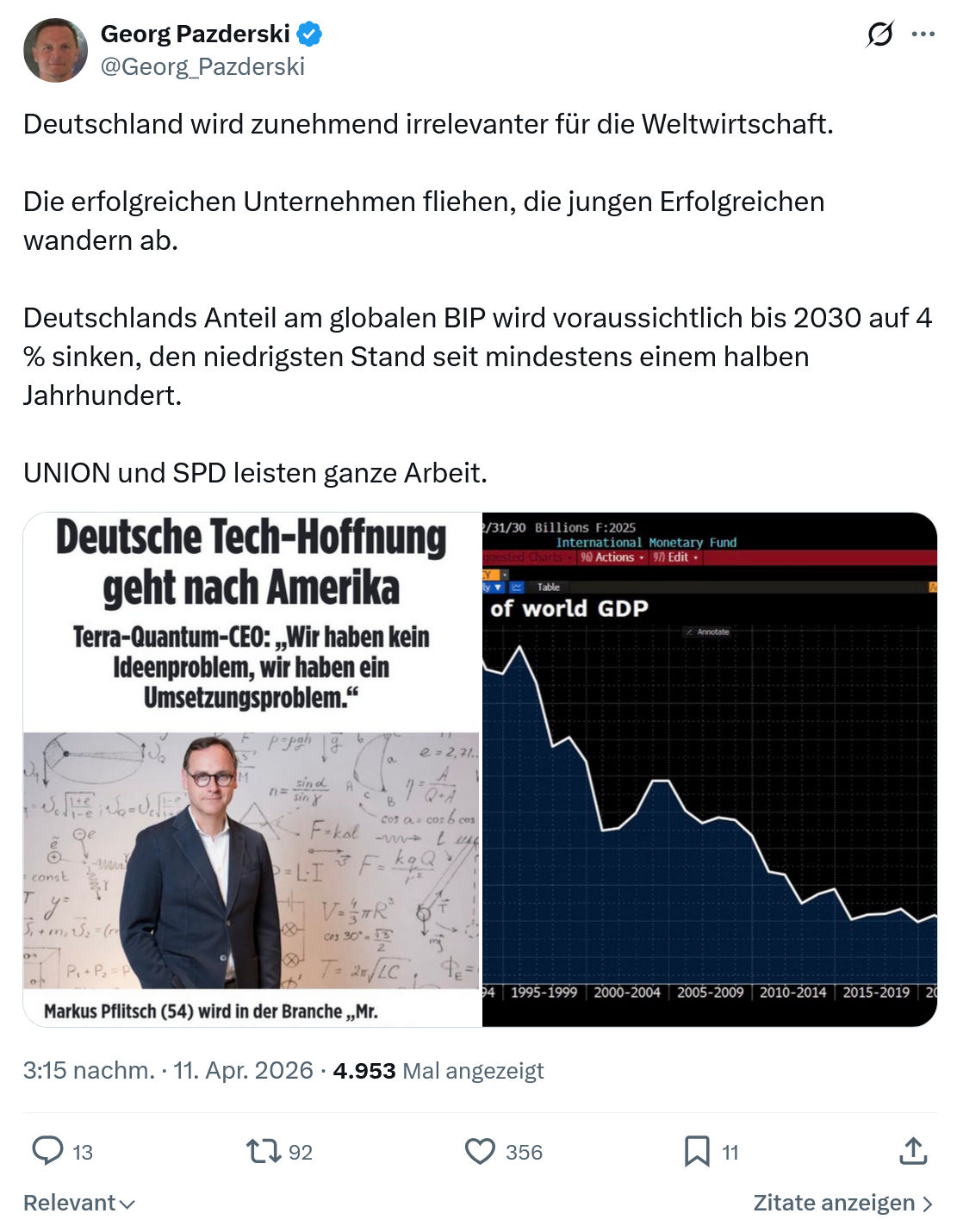 Georg Pazderski: Deutschland wird zunehmend irrelevanter…