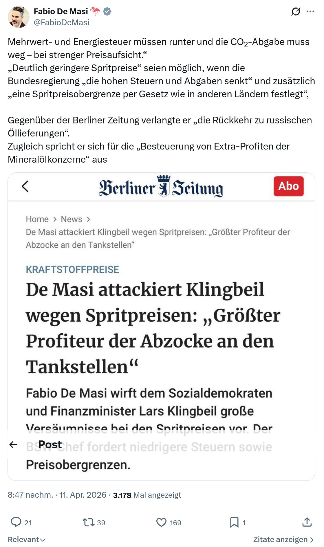 Fabio De Masi: Mehrwert- und Energiesteuer müssen…
