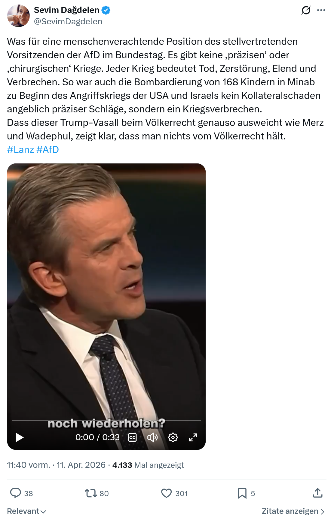 Sevim Dagdelen: Was für eine menschenverachtende Position…