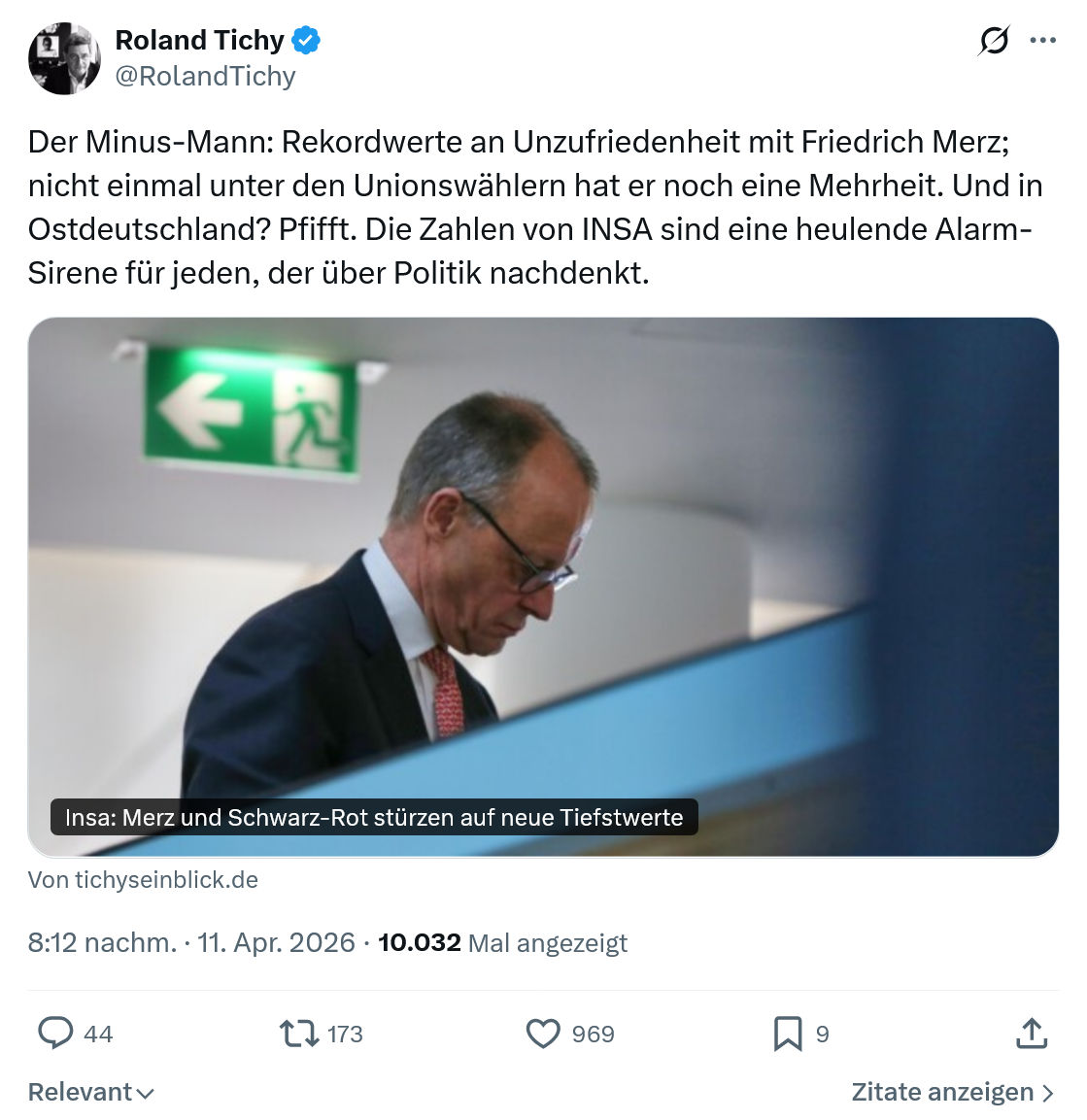 Roland Tichy: Der Minus-Mann…