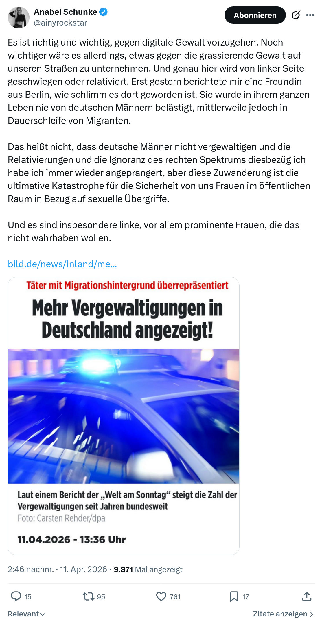 Anabel Schunke: Es ist richtig und wichtig…
