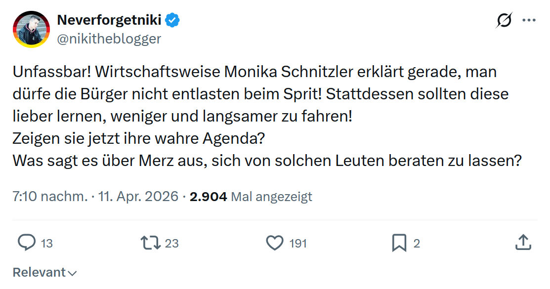 Neverforgetniki: Unfassbar! Wirtschaftsweise Monika Schnitzler…