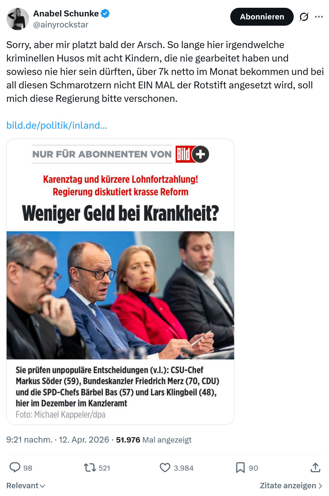 Anabel Schunke: Sorry, aber mir platzt bald der Arsch…