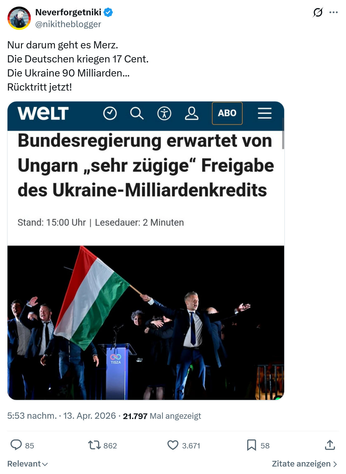 Neverforgetniki: Nur darum geht es Merz…