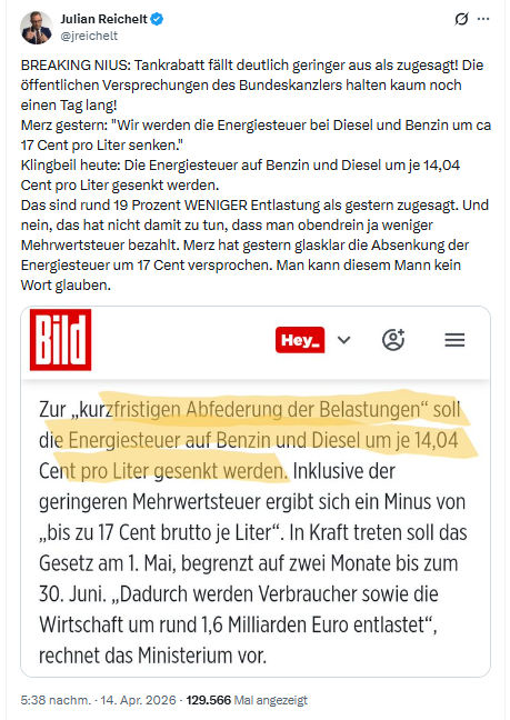 Julian Reichelt: BREAKING NIUS…