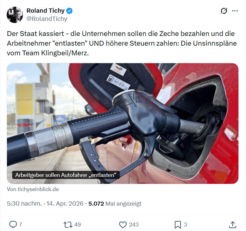 Roland Tichy: Der Staat kassiert…
